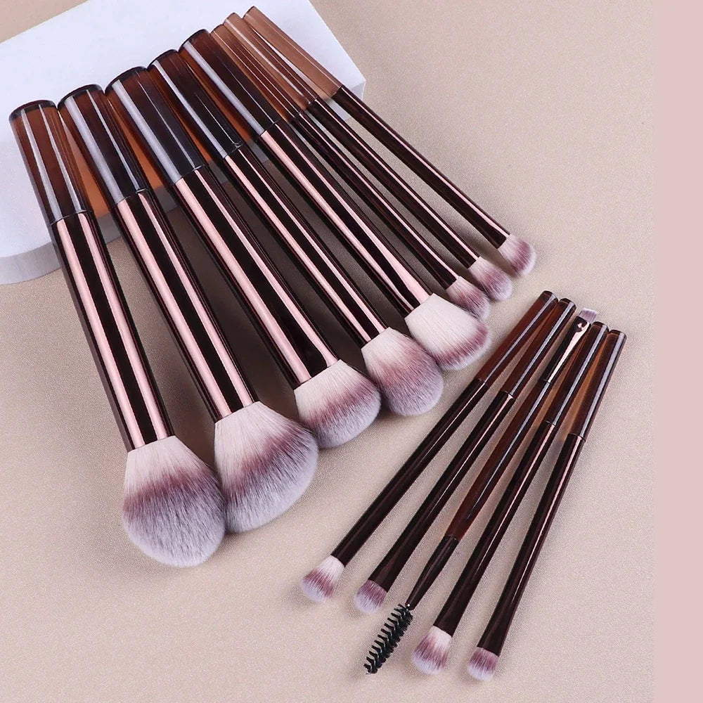 13-piece kabuki makeup brush set with soft nylon bristles for foundation eyeshadow and blush