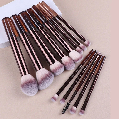 13-piece kabuki makeup brush set with soft nylon bristles for foundation eyeshadow and blush