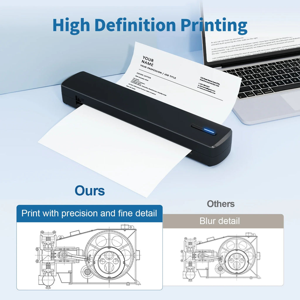 Portable A4 Thermal Printer — Wireless & Inkless