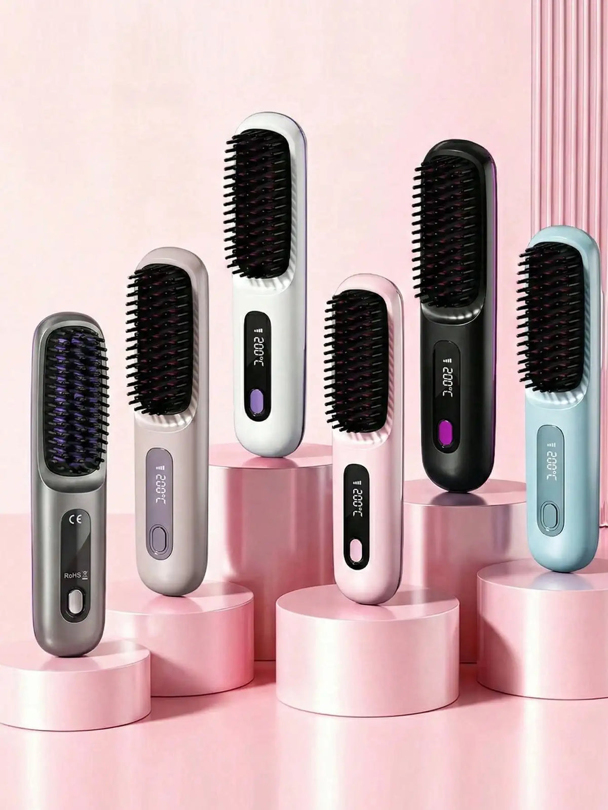 Wireless Negative Ion Hair Straightening Brush