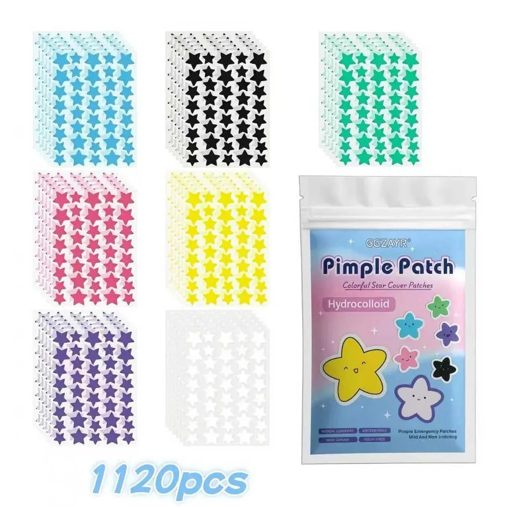 Seven-Color Star Pimple Patches – Hydrocolloid Dots