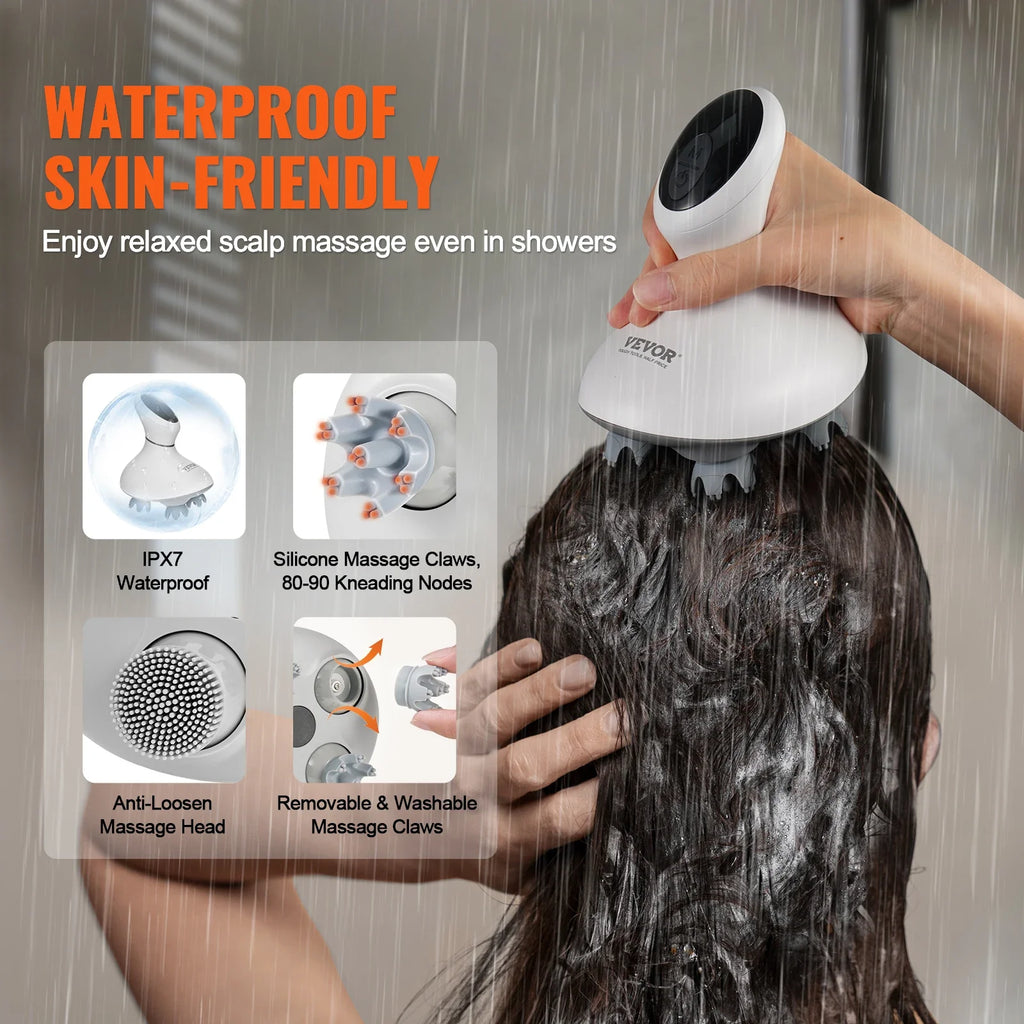 Electric Scalp Massager — Portable Head Massager, 6-Mode Rechargeable