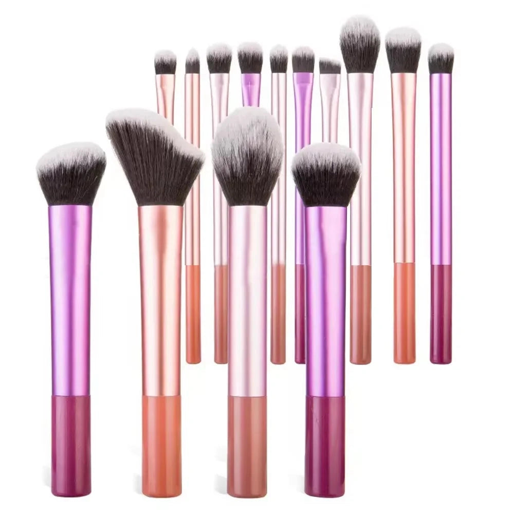13-piece kabuki makeup brush set with soft nylon bristles for foundation eyeshadow and blush