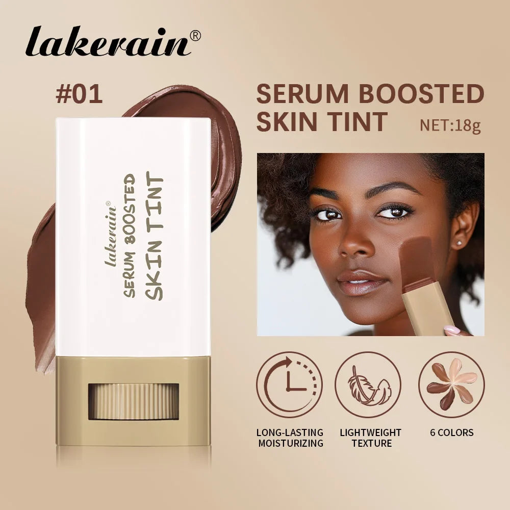 Skin tint foundation stick in brown — serum-boosted moisturizing coverage for all skin tones