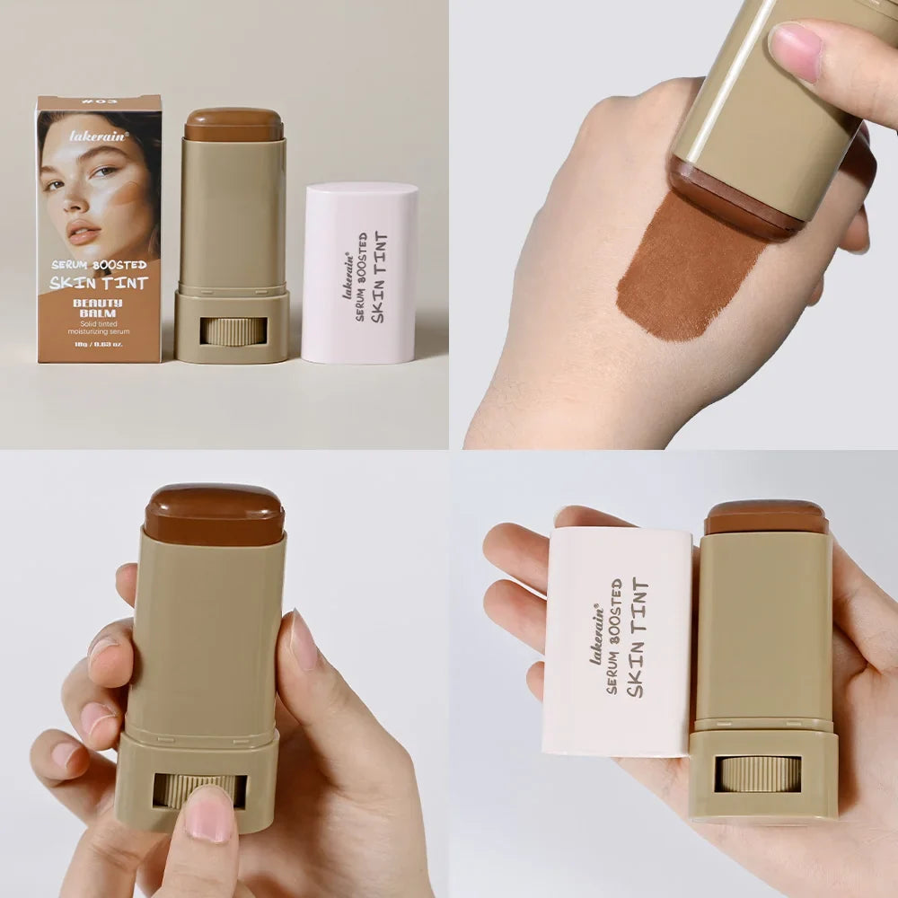 Skin tint foundation stick in brown — serum-boosted moisturizing coverage for all skin tones