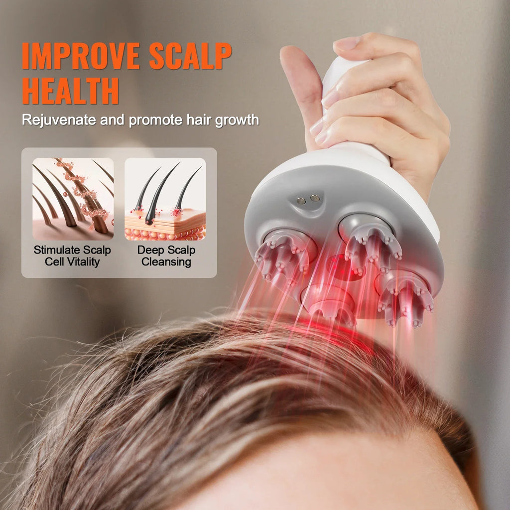 Electric Scalp Massager — Portable Head Massager, 6-Mode Rechargeable