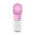 Pink portable dog water bottle leakproof travel feeder for dogs and cats