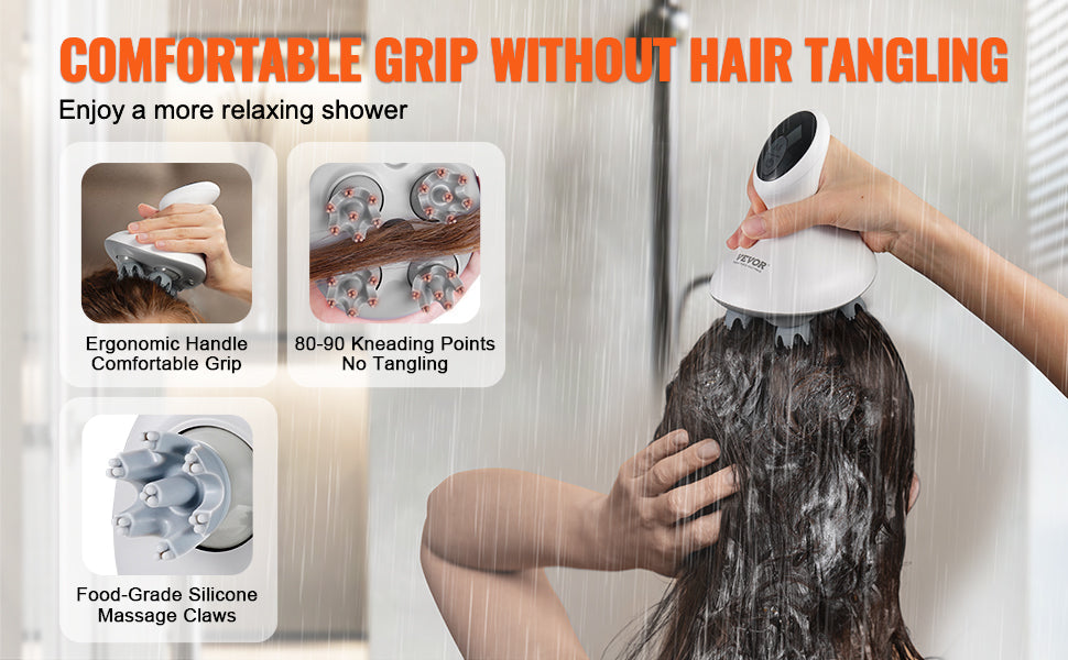 Electric Scalp Massager — Portable Head Massager, 6-Mode Rechargeable